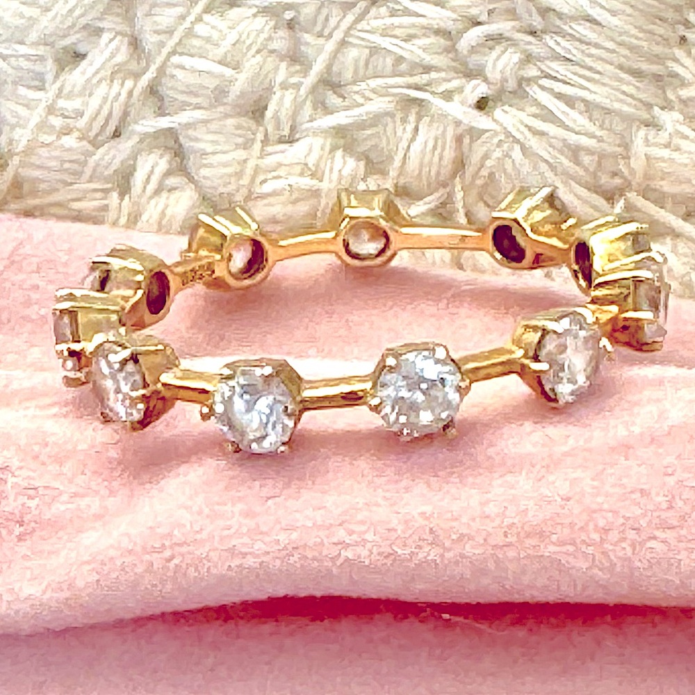 Gold Plated CZ eternity stacking ring SIZE 7